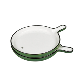 Serving tray - emaille look - donkergroen - Cabanaz