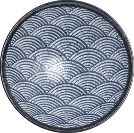 Schaal - wijd op voet 24,5 cm - Wave - Edo Japan