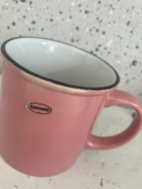 Mok (koffie/thee) emaille look - roze - Cabanaz