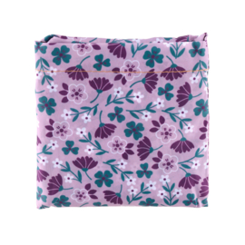 Vouwtas - sac pliable - bloemen paars - Derriere la porte