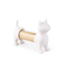 Tandenstokerhouder / Zoutstrooier - kat - wit - Balvi