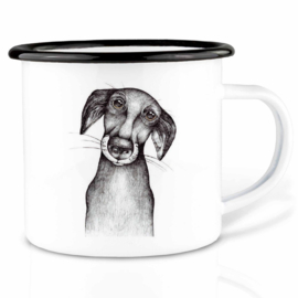 Mok emaille - hond Jurgen - Ligarti