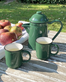 Theepot / koffiepot - emaille look - donkergroen - Cabanaz
