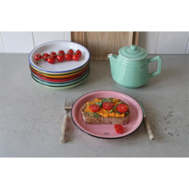 Breakfast plate - enamel look - pink - Cabanaz