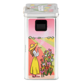 Meelblik - boîte a farine tulipes - Derrière la porte