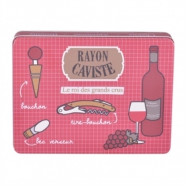 Tin with wine set - rayon caviste - Derrière la porte