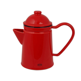 Theepot / koffiepot - emaille look - rood - Cabanaz