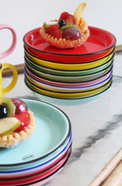 Set van 4 gebaksbordjes - rood - Cabanaz