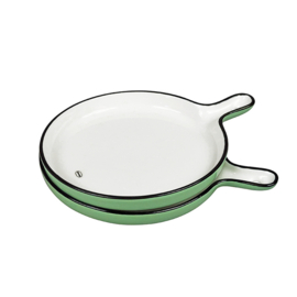 Serving tray - emaille look - groen - Cabanaz