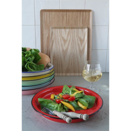 Dinerbord emaille look - rood - Cabanaz