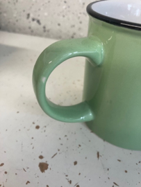 Mok (koffie/thee) emaille look - groen - Cabanaz