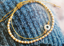 Evil Eye Gold and White set