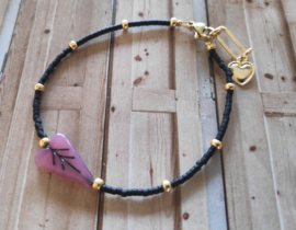 Heart Leaf Pink Black