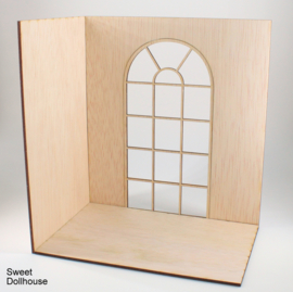 Plain room box with arched window