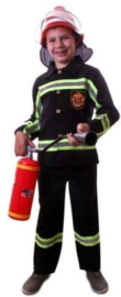 Brandweer Outfit Zwart Maat 164