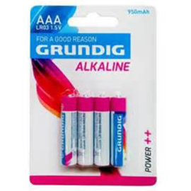 Batterij AAA Grundig Alkaline 950MAH  4 Stuks