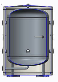 100L RVS Duplex Buffervat met 2KW weerstand
