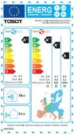 TOSOT CLIVIA 3,5kW R32 Black Design inverter set by GREE