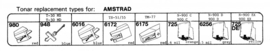 Amstrad pick-upnaaldenoverzicht Tonar