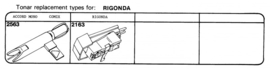 Rigonda pick-upelementenoverzicht Tonar