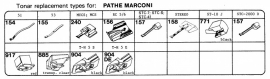 Overige typen Pathe Marconi: Tonar-vervangers