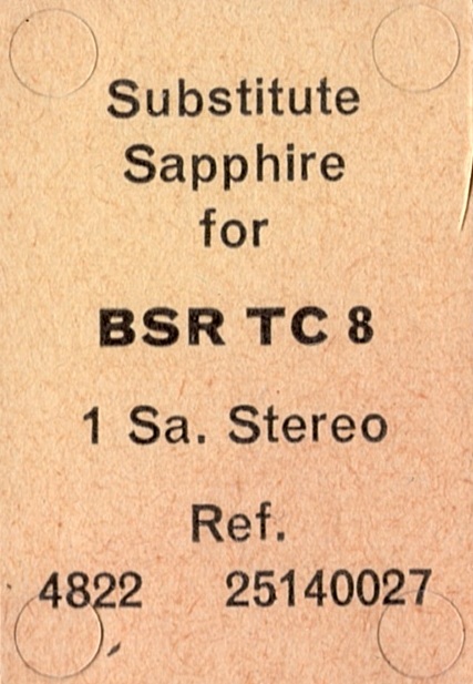 BSR TC-8 pick-upnaald