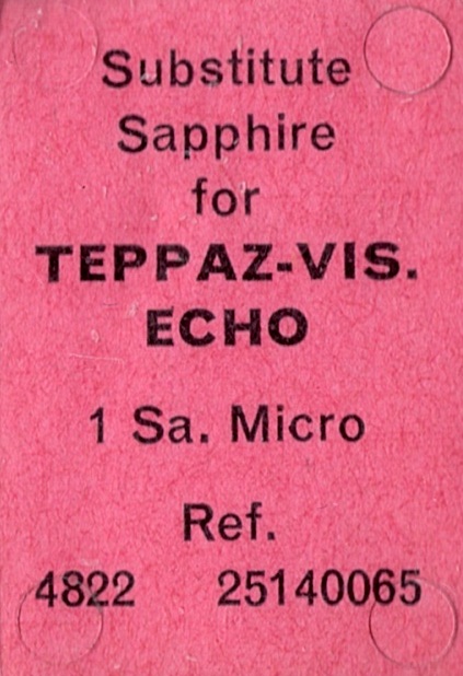 Teppaz Vis.Echo pick-upnaald