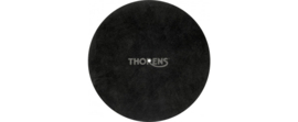 Thorens platenspelermat zwart leer met logo