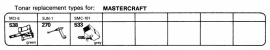Overige typen Mastercraft: Tonar-vervangers