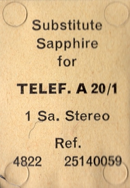 Telefunken A20/1 pick-upnaald