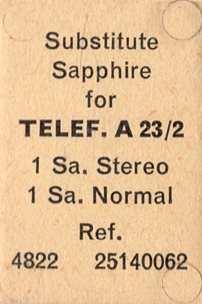 Telefunken A23/2 pick-upnaald