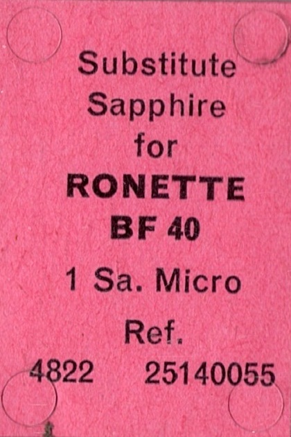 Ronette BF-40 pick-upnaald