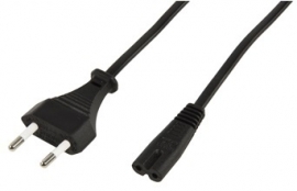 Eurokabel met 8-vormige plug 1,50 meter zwart = Valueline Cable-704