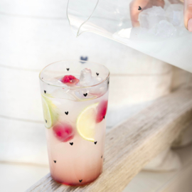 Longdrinkglas L Hearts all over | Natural Shape | 450 ml | Bastion Collections