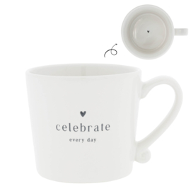 Mok | Celebrate every Day | Wit/Zwart | Bastion Collections