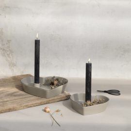 Candleholder Hartvorm | Matt Titane | 22 cm | Bastion Collections