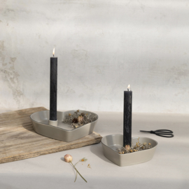 Candleholder Hartvorm | Matt Titane | 16 cm | Bastion Collections