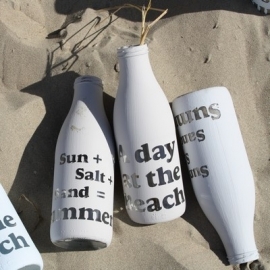 Fles "A day at the Beach" Licht Blauw