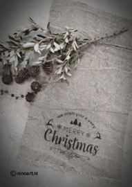 Kerst Shabby Doek | Very Merry Christmas | 30 x 45 