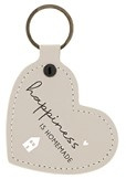 Sleutelhanger Heart | Happiness is Homemade | Naturel | Bastion Collections