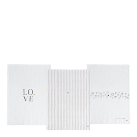 Theedoek Katoen/Linnen | You are Loved | Wit/Caramel | Bastion Collections