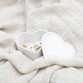 Box Heart | Heart on top | 11,5x5,5 cm | Wit/Zwart | Bastion Collections