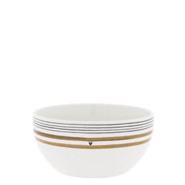 Bowl Medium | Little Stripes  | Ø:14,5 cm | Brown/Black  | Bastion Collections