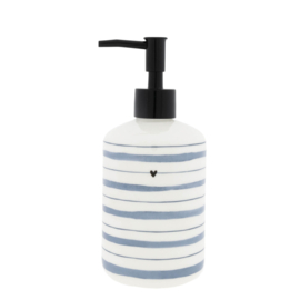 Soap Dispenser Watercolour Stripes | Iris Blue | Bastion Collections