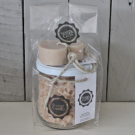 Soap & Giftset | Sweet Vanilla | Pot minizeepjes & Zeephanger Hart