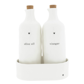 Olive Oil Fles Natural Shape | 700 ml | Wit/Zwart | Bastion Collections