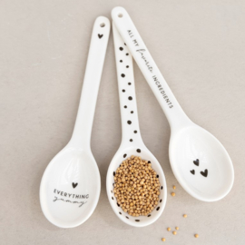 Food Spoon | Dots | 16 cm | Wit/Zwart | Bastion Collections