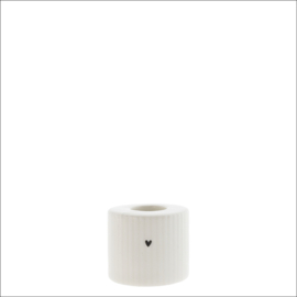 Candleholder round Relief | Wit | Bastion Collections