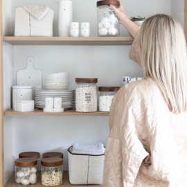 Salt & Peper Set 3 Natural Shape | Wit/Zwart | Bastion Collections