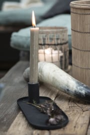 Candle Holder f/Dinner Candle | Ovaal | Black | IB Laursen